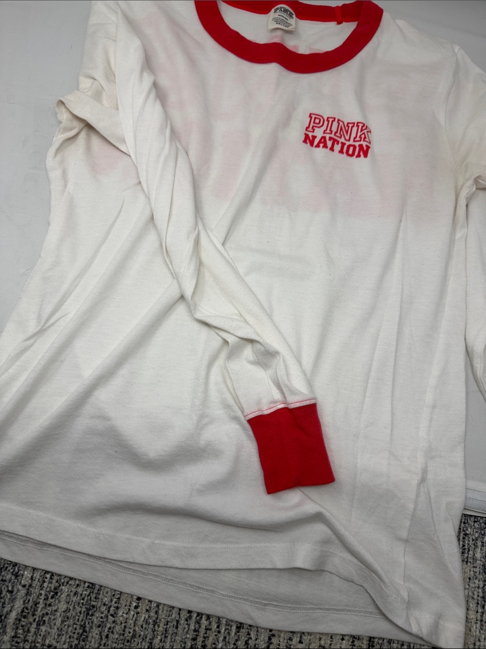 Victoria's Secret white tee with red ringer and logo - Picture 5 of 8